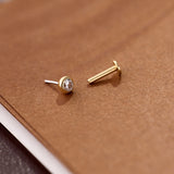 14K Gold Solitaire Aura Threadless Piercing