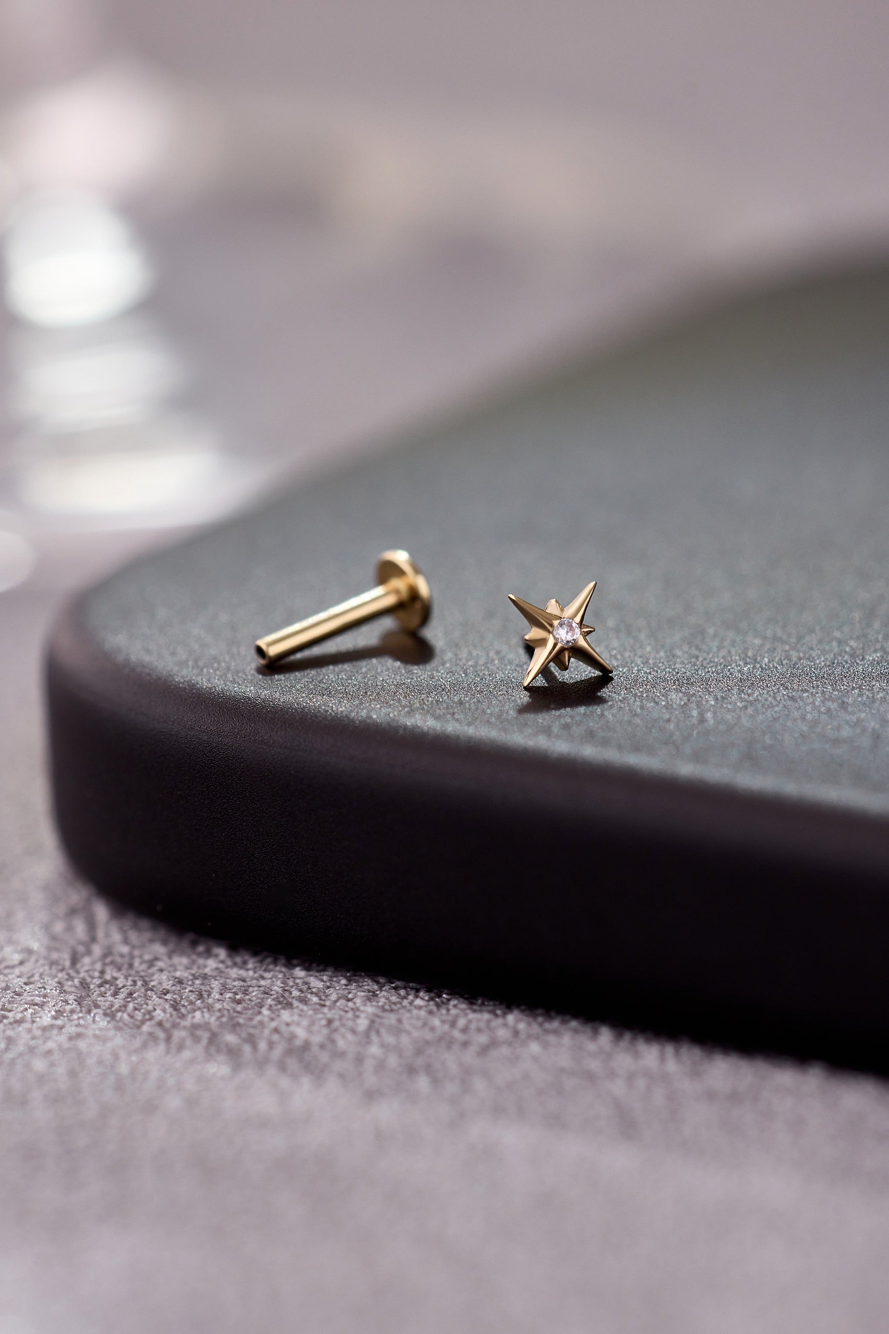 14K Gold Northern Star Threadless Piercing