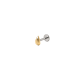 14K Gold Faceted Cut Disc Teardrop Threadless Piercing