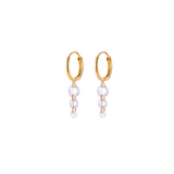 Gold-Filled Triple Crystal Raindrop Hoop Earrings