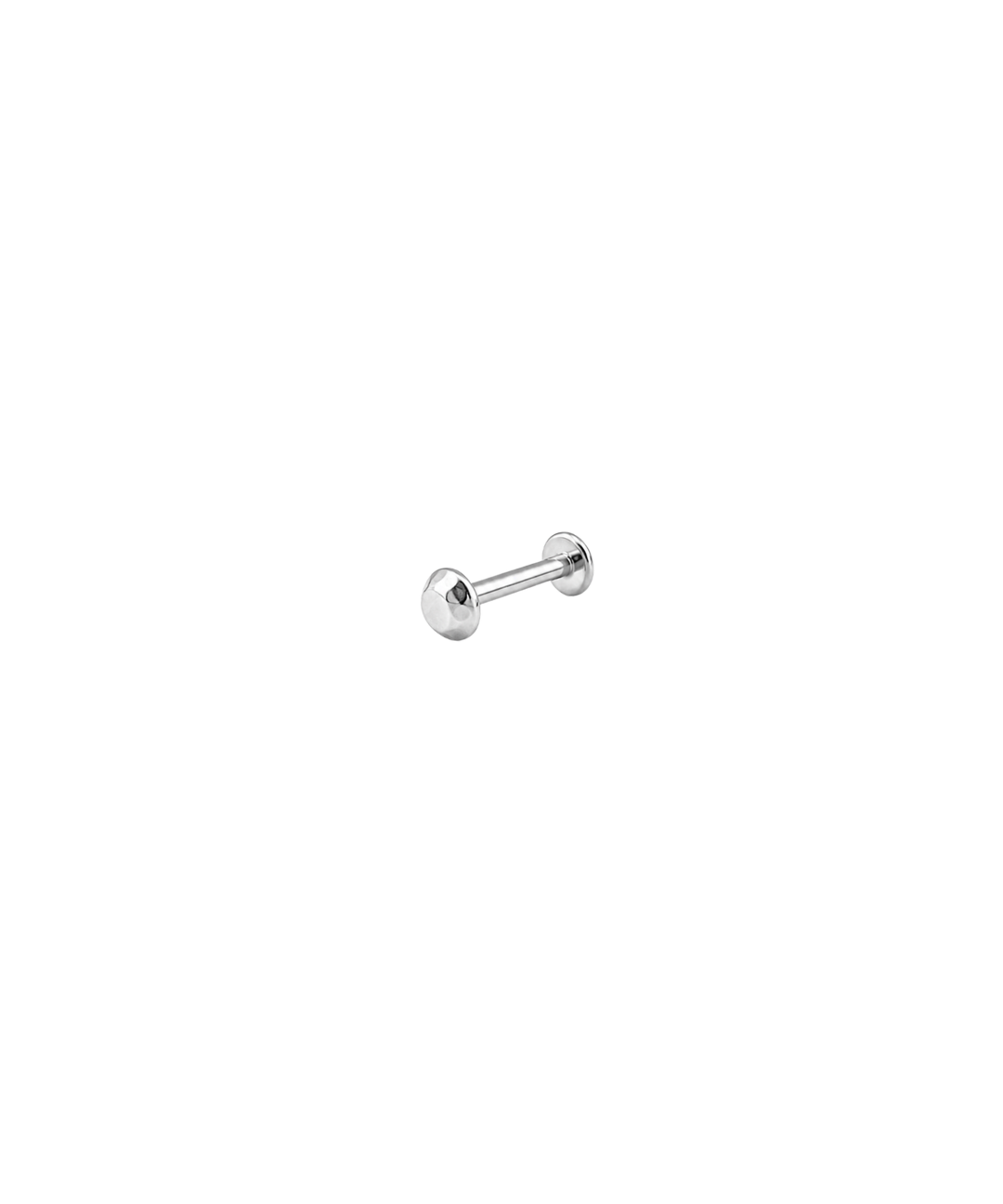14K White Gold Faceted Cut Disc Threadless 3mm Piercing