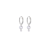 925 Silver Double Crystal Raindrop Hoop Earrings