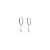 925 Silver Crystal Drop Hoop Earrings