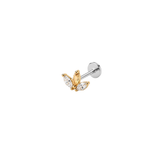14K Gold Marquise-Shaped Crown Threadless Piercing