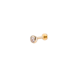 14K Gold Solitaire Aura Threadless Piercing