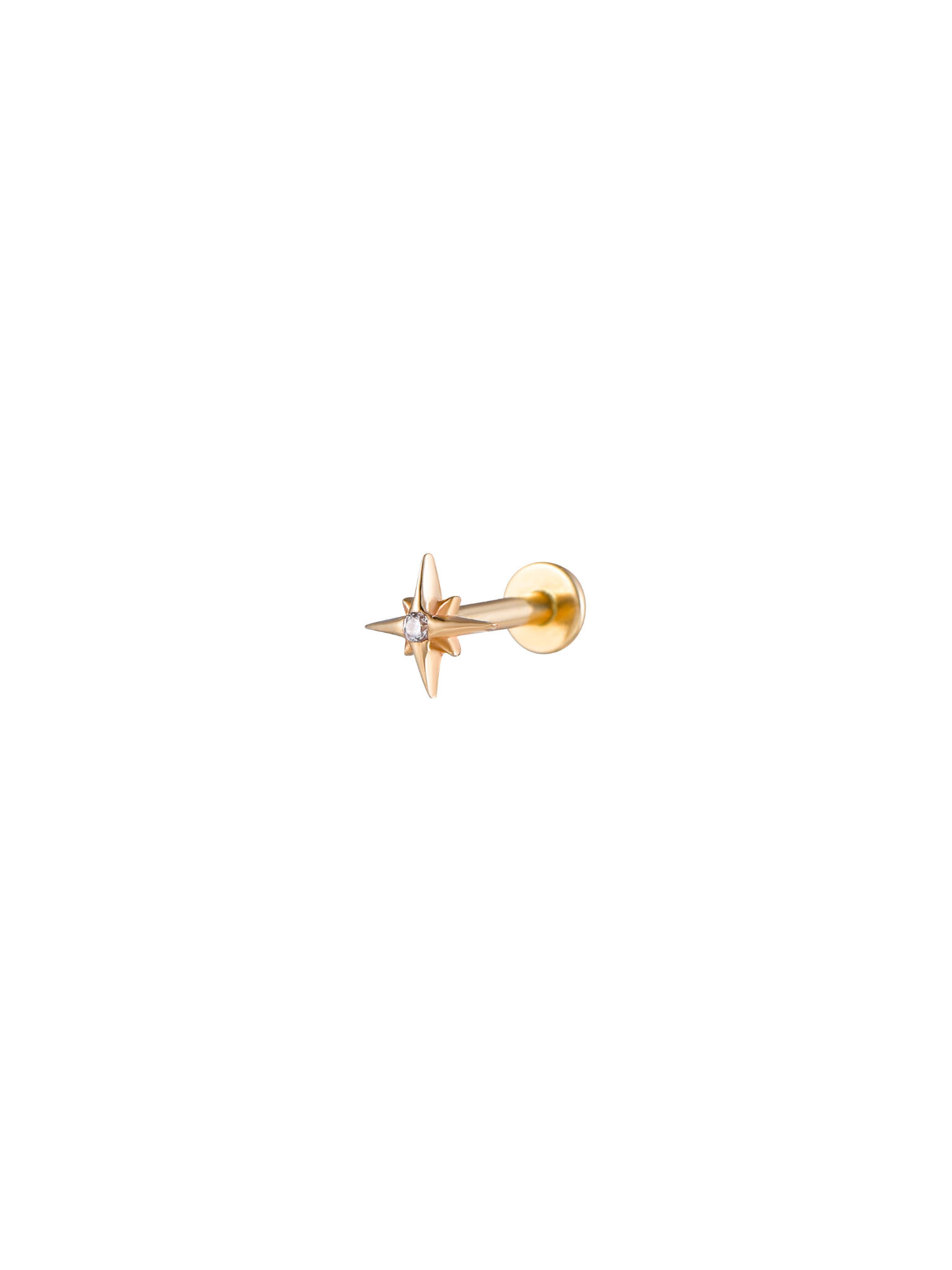 14K Gold Northern Star Threadless Piercing