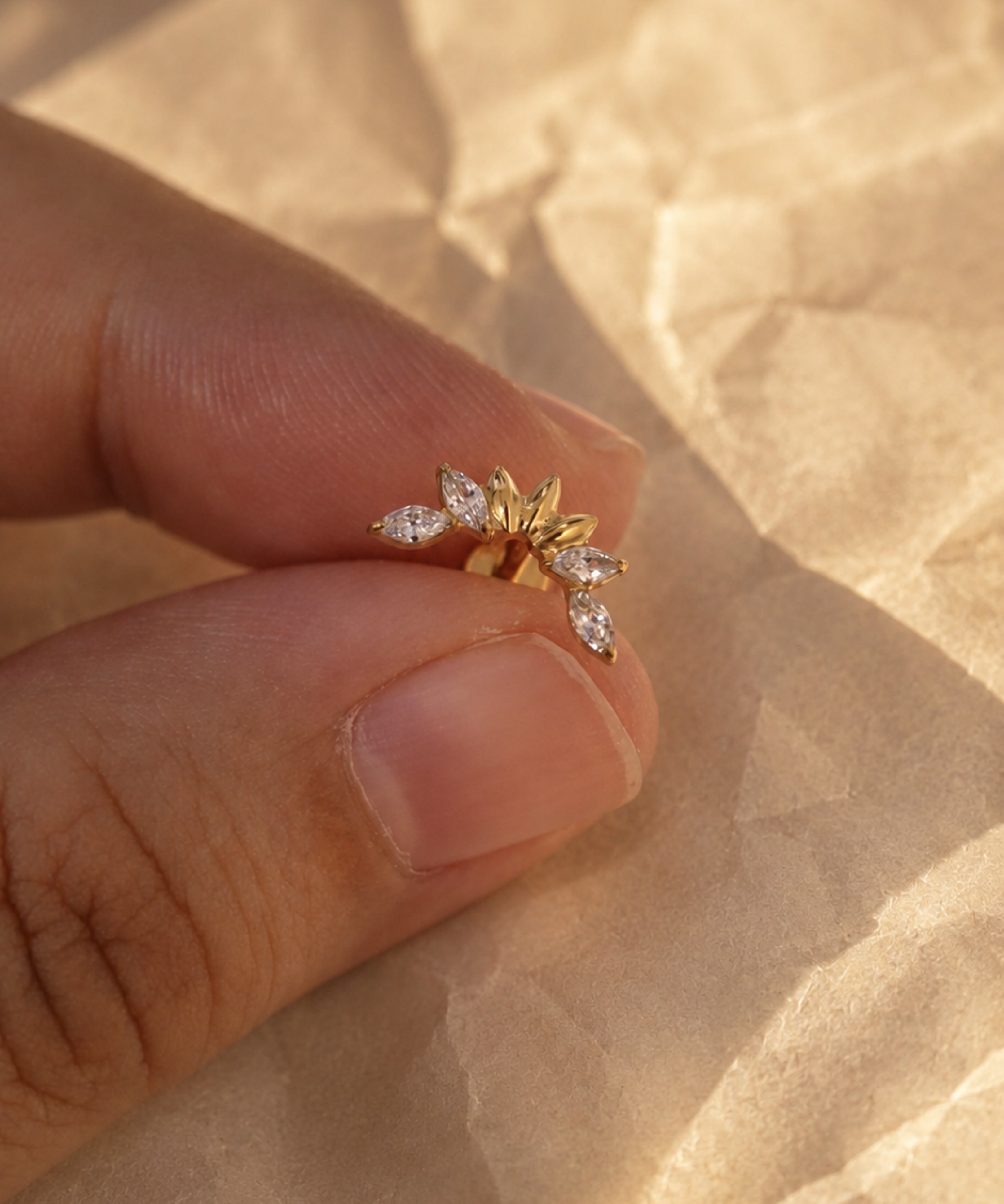Titanium PVD Gold Aurora Wing Piercing
