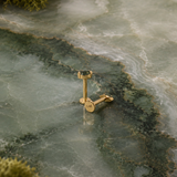 14K Gold Green Moss Agate Marquise-Shaped Threadless Piercing