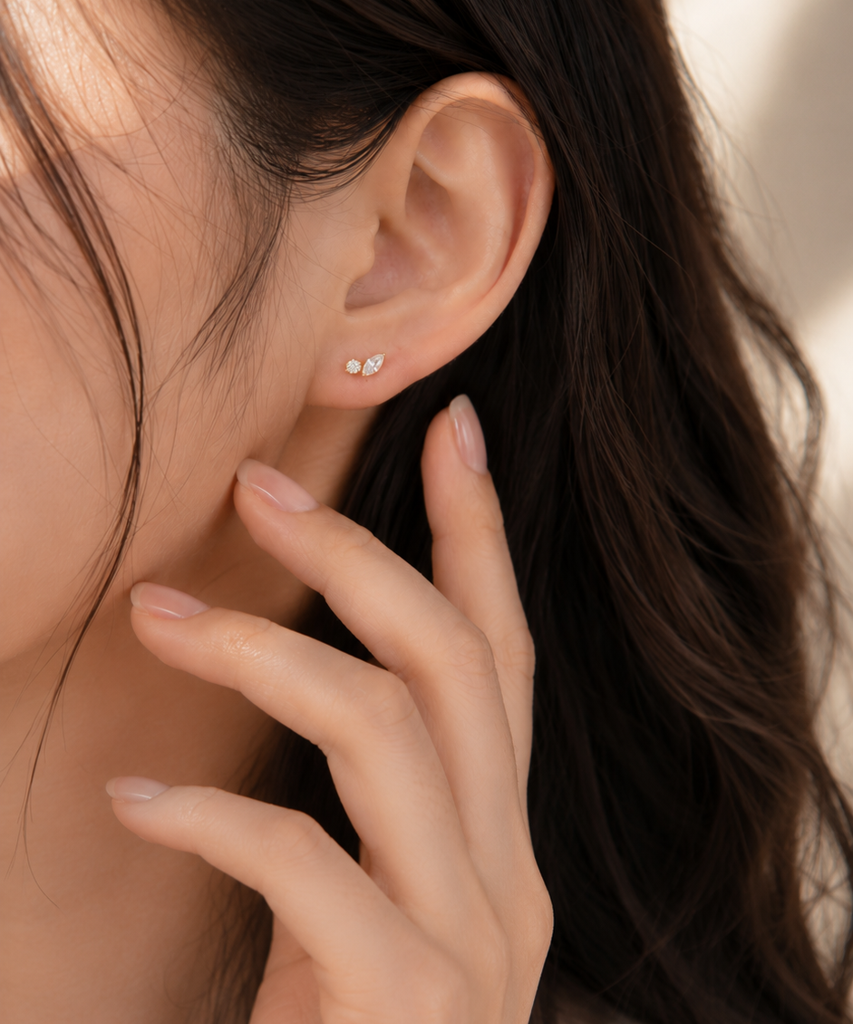 Titanium PVD Gold First Sprout Threaded Piercing