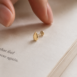 Titanium PVD Gold Faceted Cut Teardrop Threaded Piercing