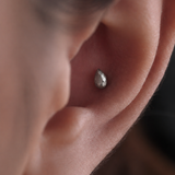 Titanium Faceted Cut Teardrop Threaded Piercing