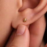 Titanium PVD Gold Faceted Cut Teardrop Threaded Piercing