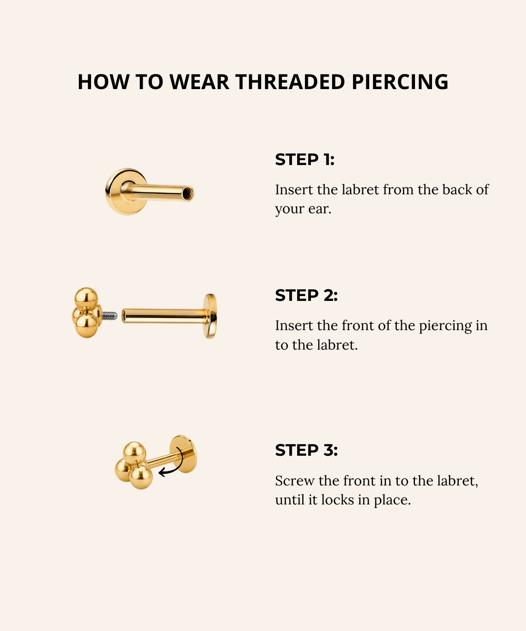 Titanium Faceted Cut Teardrop Threaded Piercing