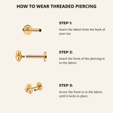 Titanium Faceted Cut Teardrop Threaded Piercing