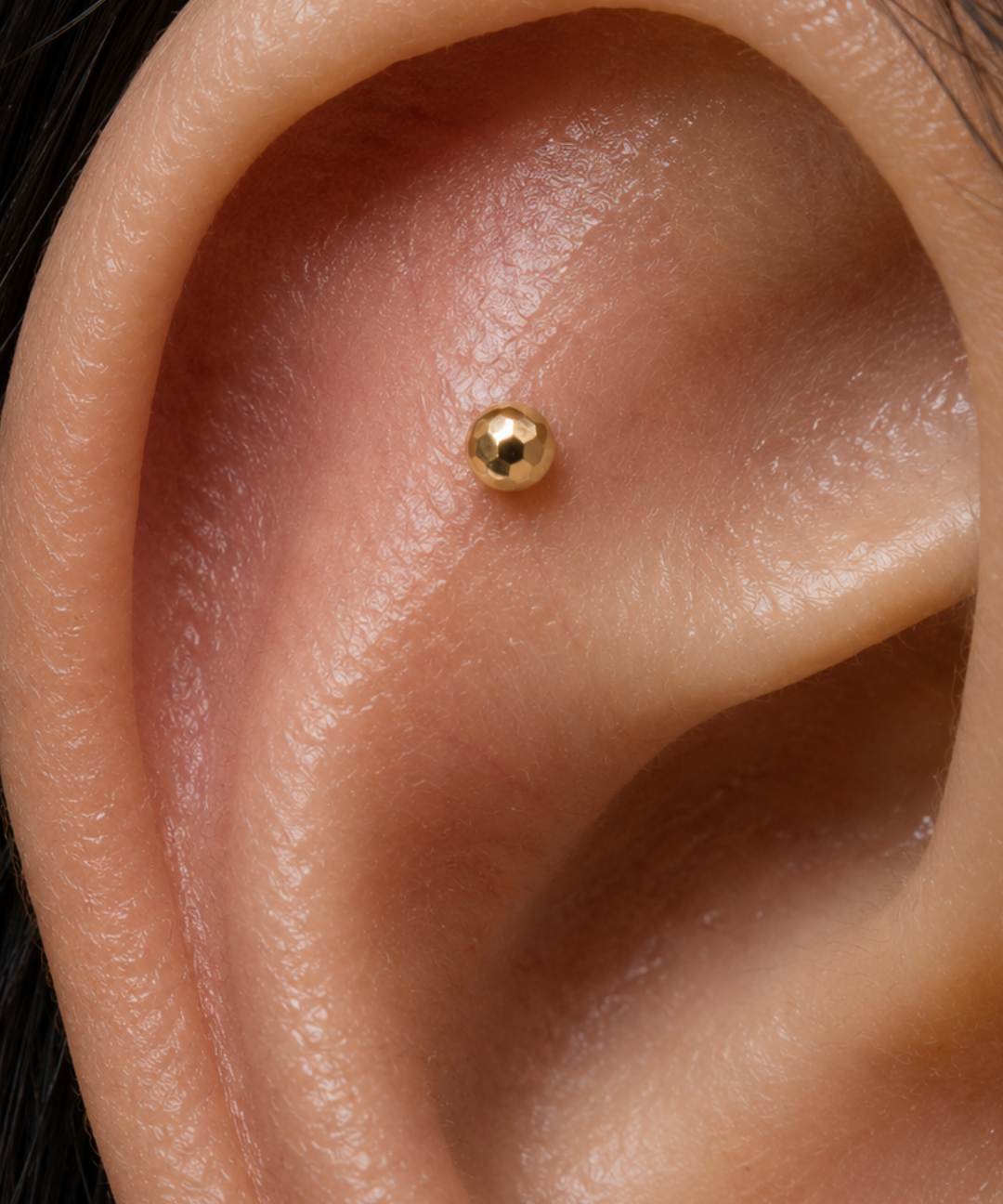 Titanium PVD Gold Disco Ball Threadless 3mm Piercing