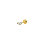 Titanium PVD Gold First Sprout Threaded Piercing