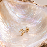 Titanium PVD Gold Pearl Haven Threaded Piercing