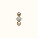 14k Solid Gold Triple Dots Labret Earring