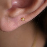 14K Gold Miniature Sakura Flower Threadless Piercing