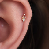 14K Gold Duo Marquise-Shaped Threadless Piercing