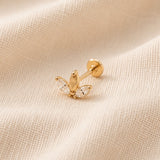 14K Gold Marquise-Shaped Crown Threadless Piercing