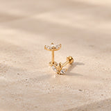 14K Gold Marquise-Shaped Crown Threadless Piercing