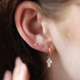 14K Gold Trio Crystal Threadless Piercing
