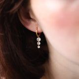 Gold-Filled Triple Crystal Raindrop Hoop Earrings