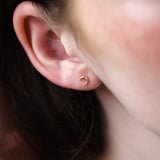 14K Gold Celestial Crescent Moon Threadless Piercing