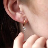 Gold-Filled Double Crystal Raindrop Hoop Earrings