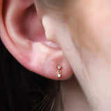 14K Gold Crystal Drop Threadless Piercing