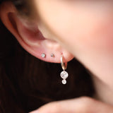 14K White Gold Solitaire Gem Threadless 2.5mm Piercing