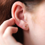 14K Gold Celestial Crescent Moon Threadless Piercing