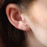 14K Gold Trio Crystal Threadless Piercing