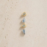 14K Gold Faceted Cut Disc Teardrop Threadless Piercing