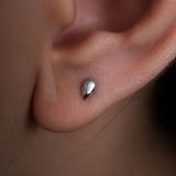 14K White Gold Faceted Cut Disc Teardrop Threadless Piercing