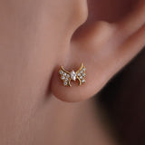 Titanium PVD Gold Butterfly Threadless Piercing
